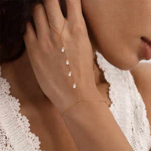 CANNER 925 Sterling Silver Sparking Hand Chain Bracelets For Women INS Geometric CZ Eight-pointed Star Bracelets Fine Jewelry