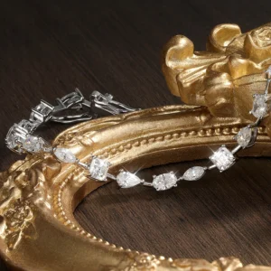 KNOBSPIN 6.3 - 8.1ct Moissanite Tennis Bracelets for Women Men D VVS1 Lab Grow Diamond s925 Sterling Silver Plated 18k Bracelet